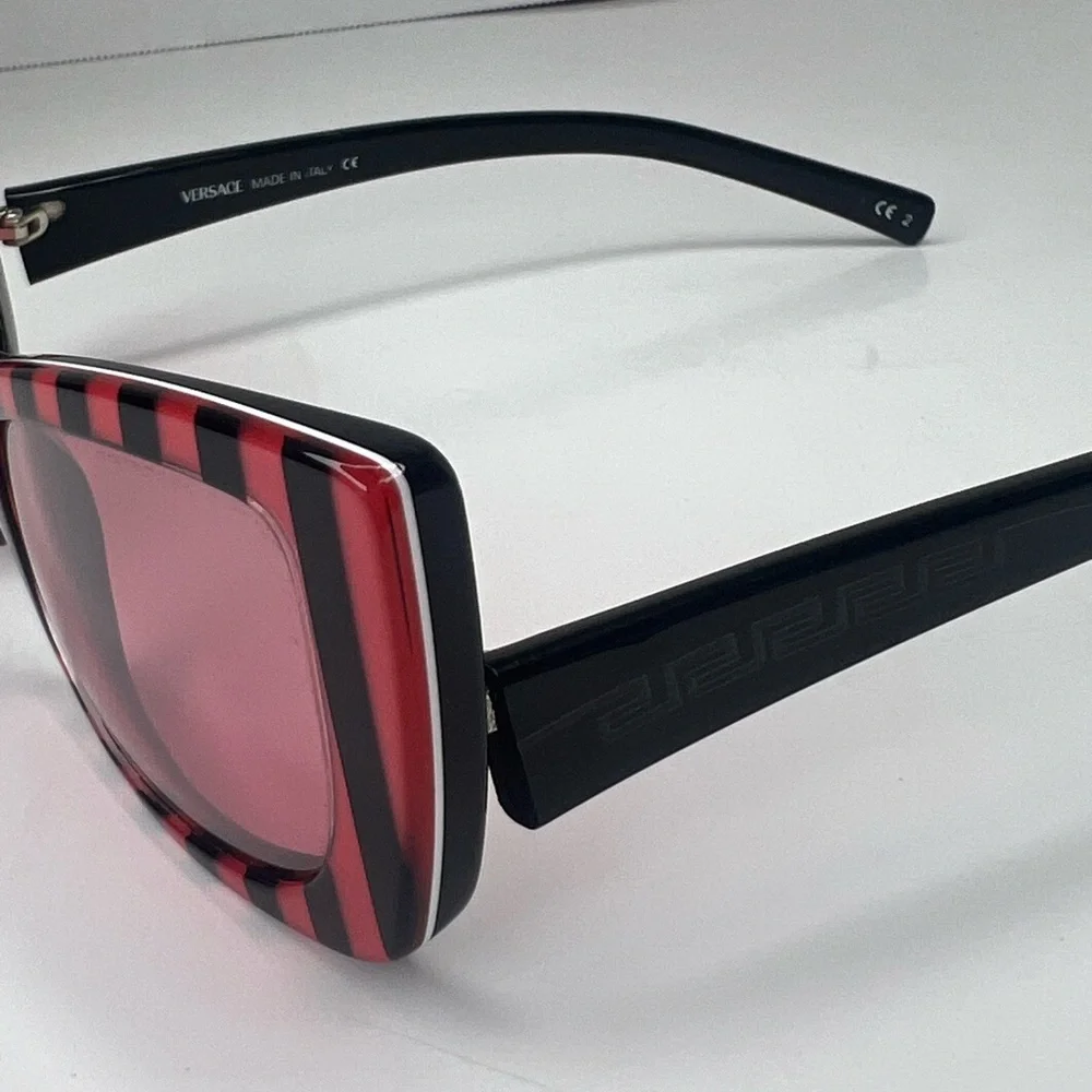 VERSACE Black/Pink‎ Stripe Sunglasses MOD GV3 | PRELOVED!!💓🖤🕶️☀️